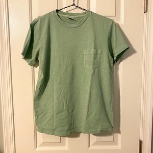 Velva Sheen x Steven Alan Pigment Dyed Green Pocket t shirt 100% cotton medium